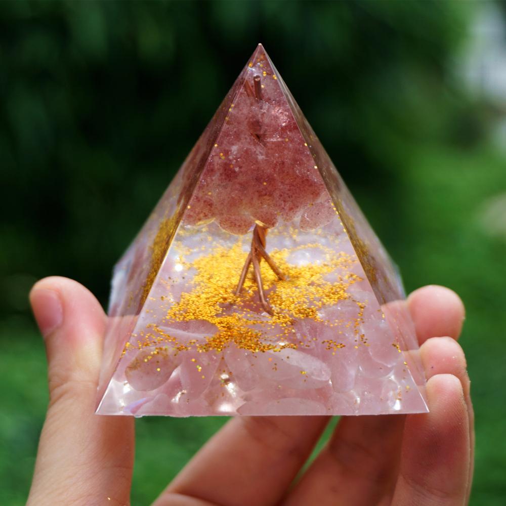 Tree of Life Orgonite Pyramid (Pink) 生命之樹能量金字塔 (粉晶) *網上專享優惠*